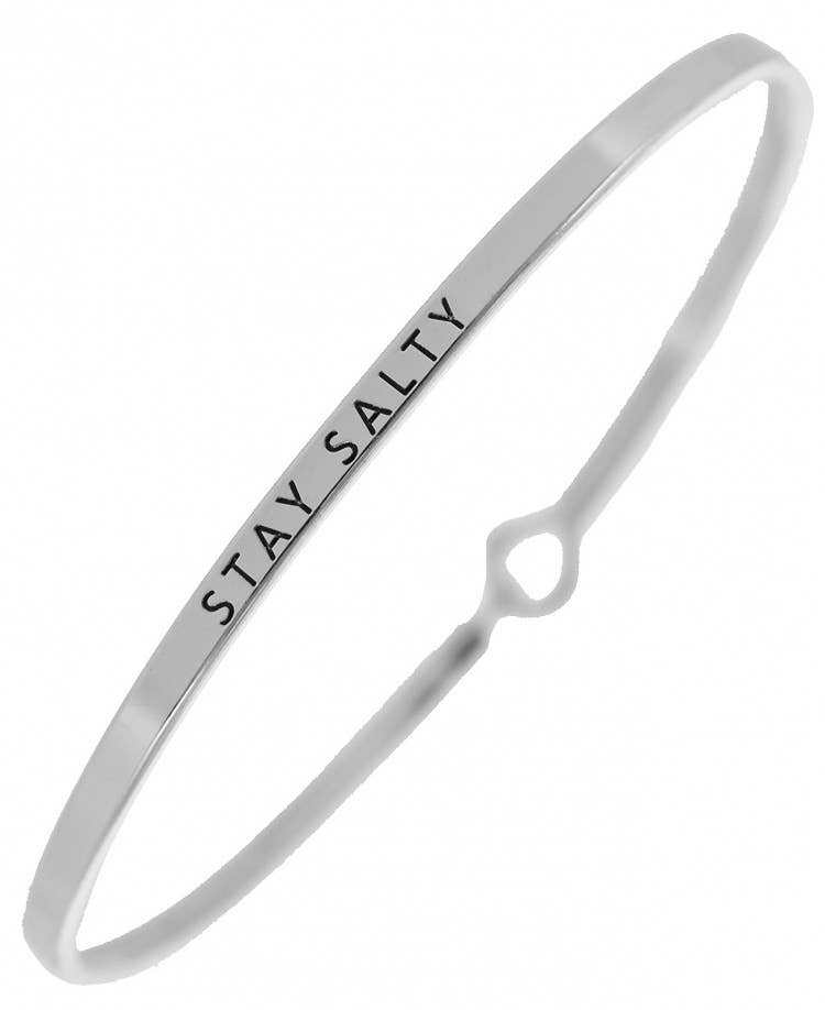 STAY SALTY 3mm Message Engraved Bangle
