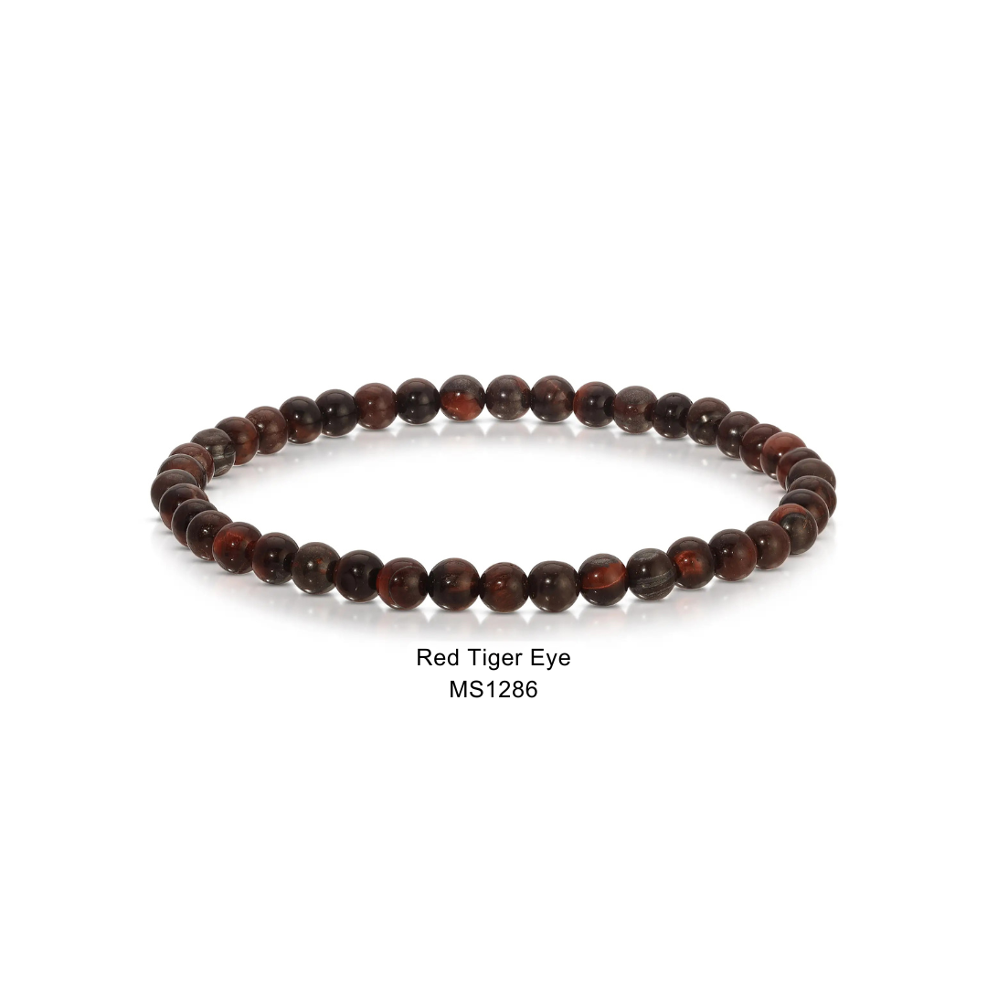 Mini Gemstone 4mm Beaded Stretch Bracelets