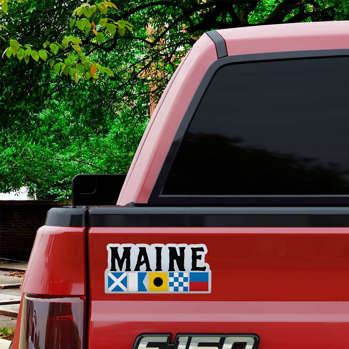 Maine Nautical Flags Large Vinyl Bumper Sticker