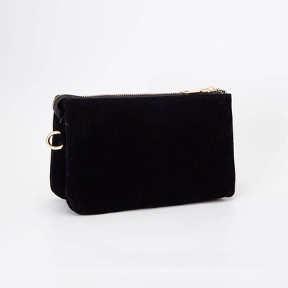Stacey Faux Suede 3 compartments Crossbody Bag