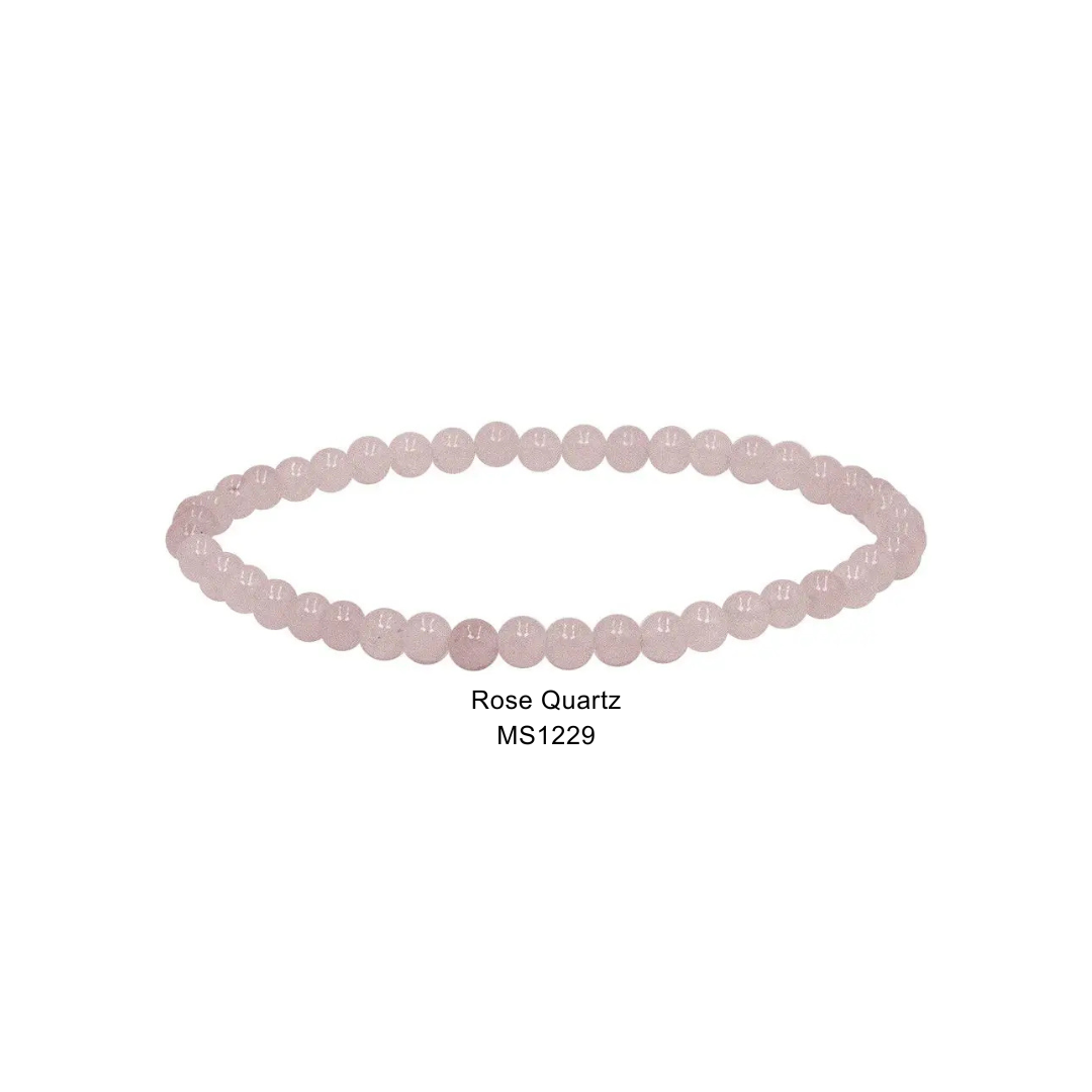 Mini Gemstone 4mm Beaded Stretch Bracelets