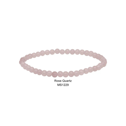 Mini Gemstone 4mm Beaded Stretch Bracelets