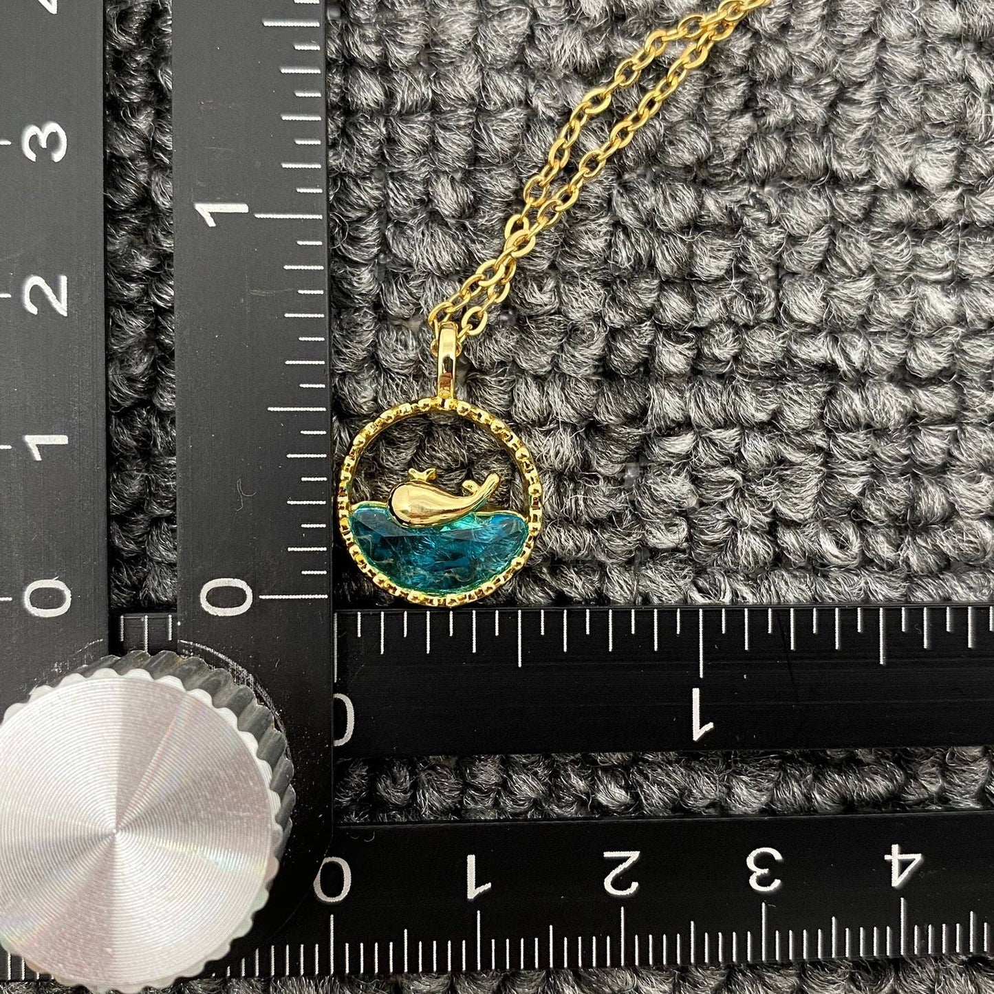 Whales At Sea Gold-plated Charm Pendant Necklace