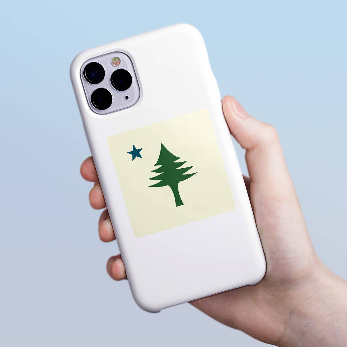 Maine State Flag Pine Tree & Star Mini Vinyl Sticker