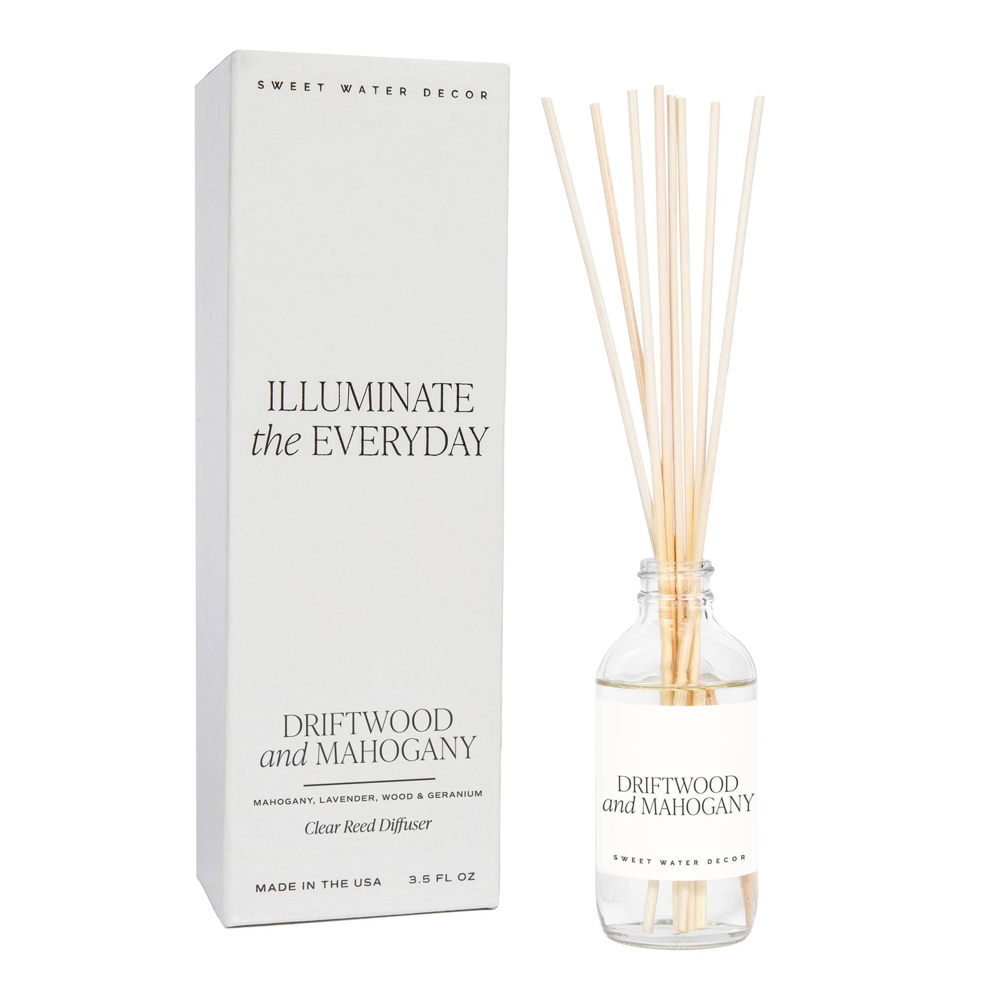 Driftwood and Mahogany Clear Reed Diffuser - Home Fragrance