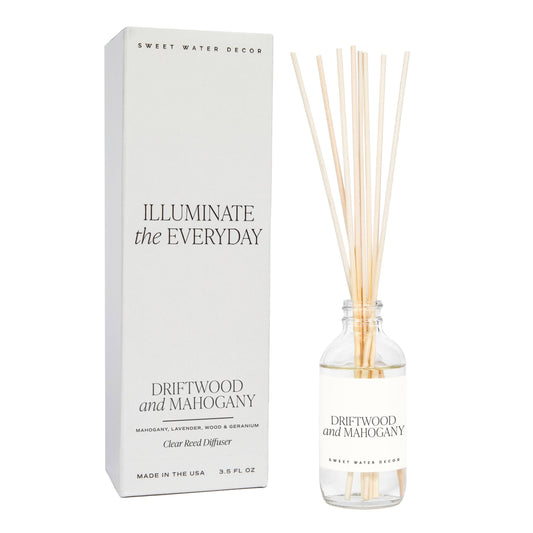 Driftwood and Mahogany Clear Reed Diffuser - Home Fragrance