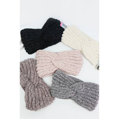 Fuzzy Knitted  Winter Headband