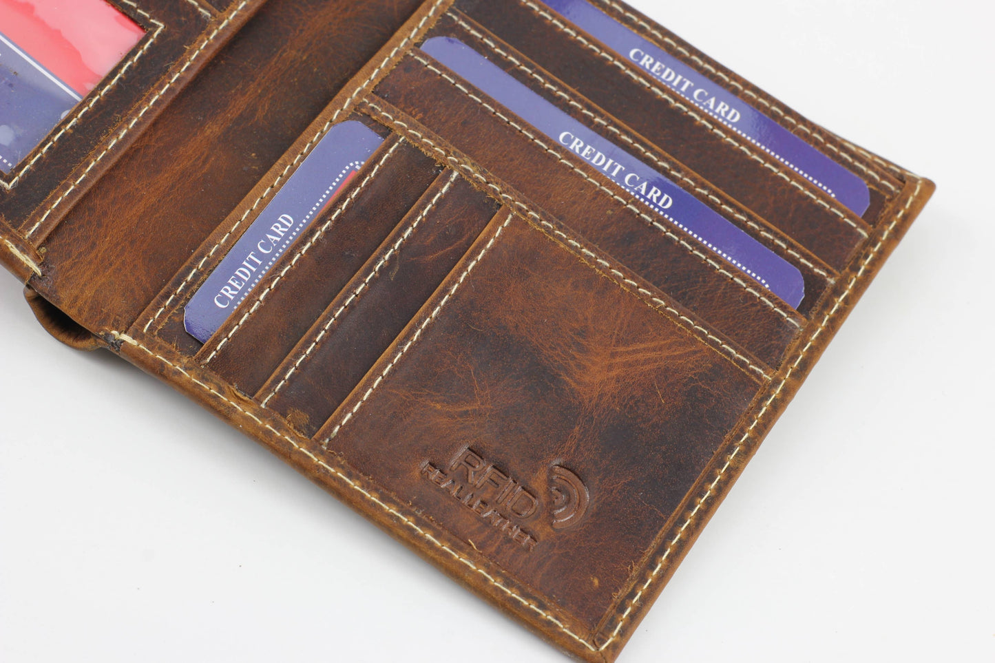 Hunter Leather Men's Hipster Wallet RFID 8020