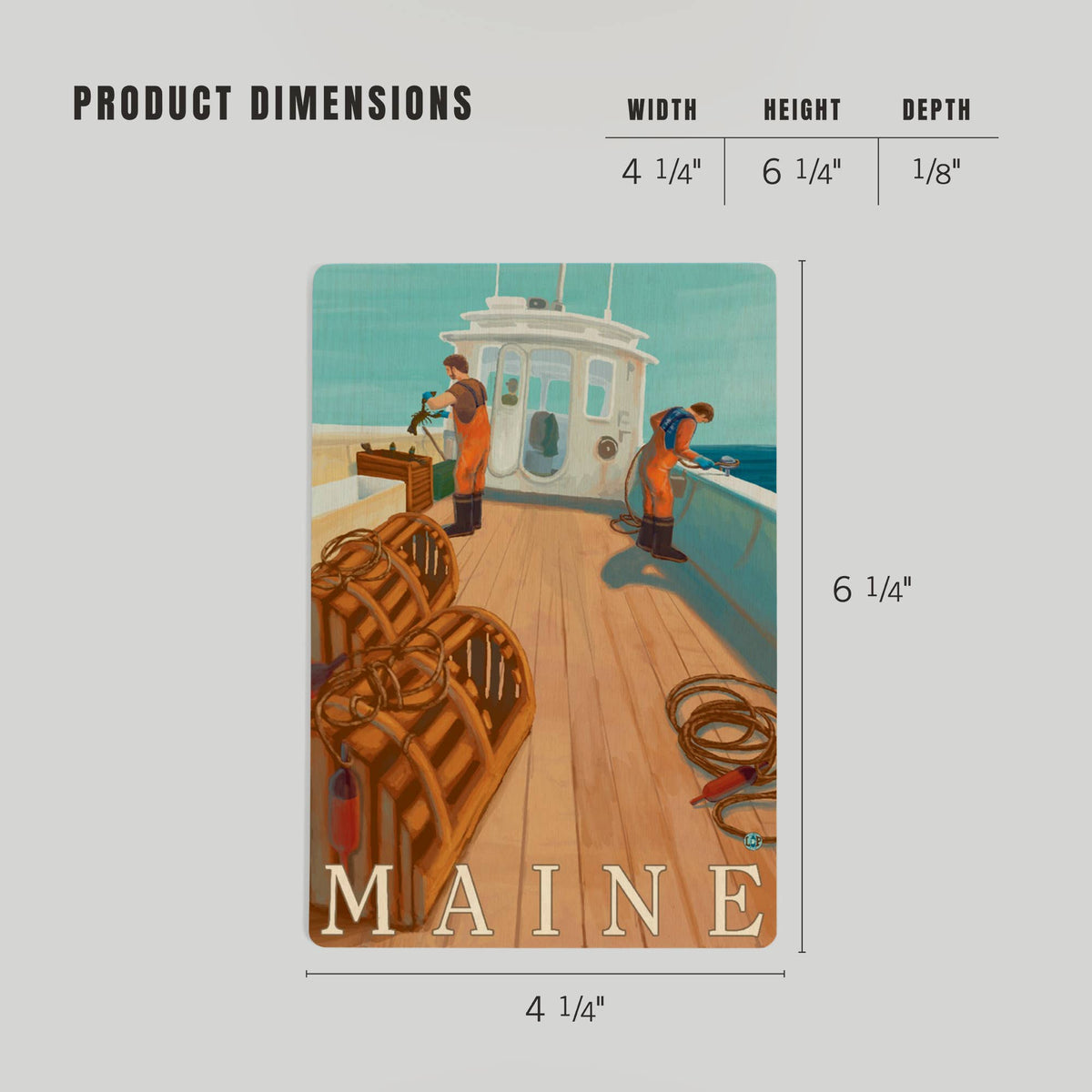 WOOD POSTCARD Maine, Lobster Fishing