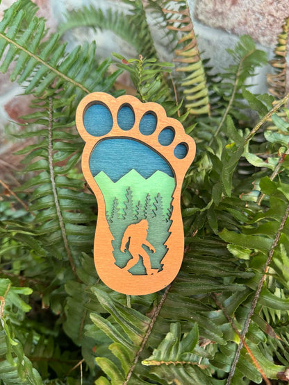 Layered Bigfoot Print Ornament