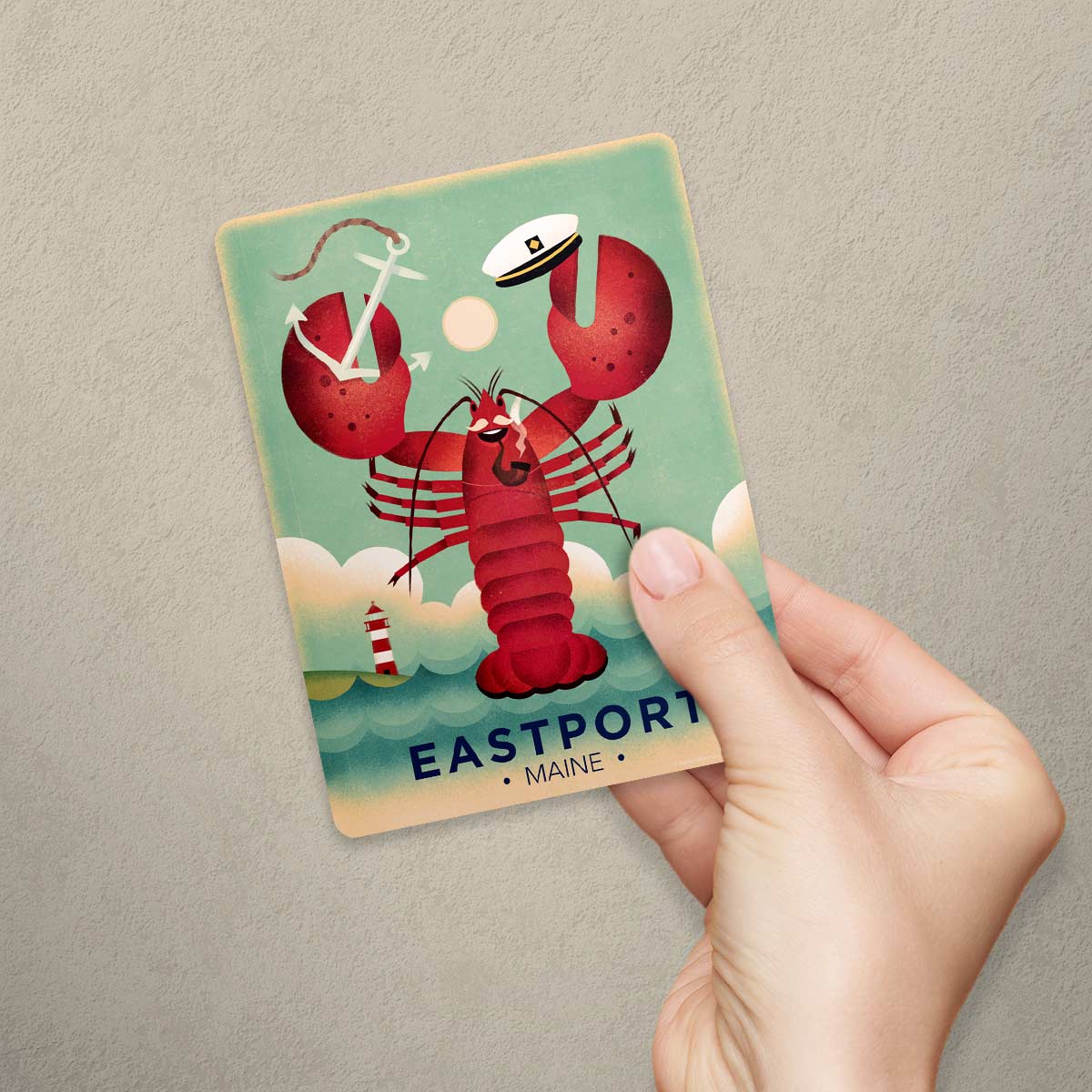 Eastport Maine Lobster State Pride Die Cut Vinyl Sticker