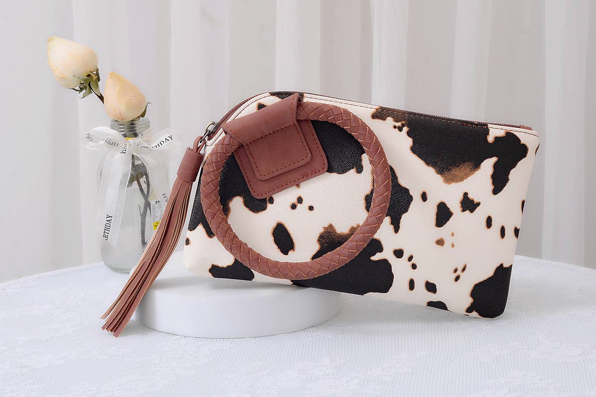 Cuff Handle Tassel Wristlet Clutch