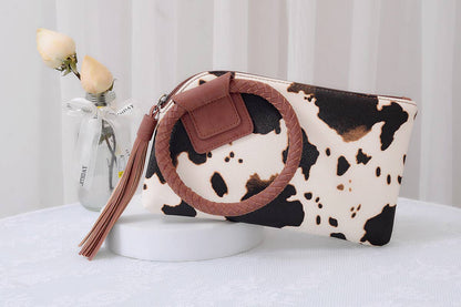 Cuff Handle Tassel Wristlet Clutch