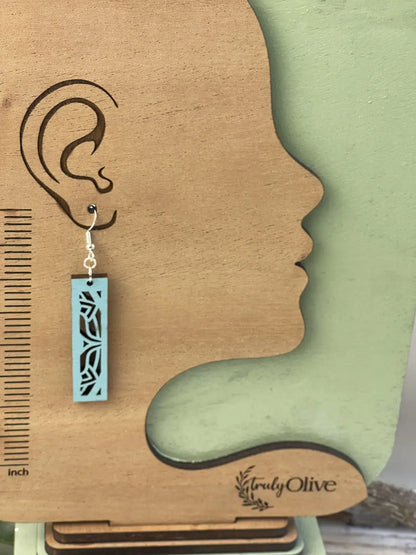 Wooden Mandala Drop Earrings