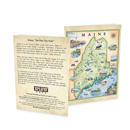 Maine State Map Notecard - Blank