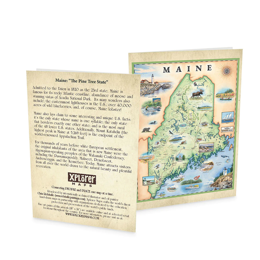 Maine State Map Notecard - Blank