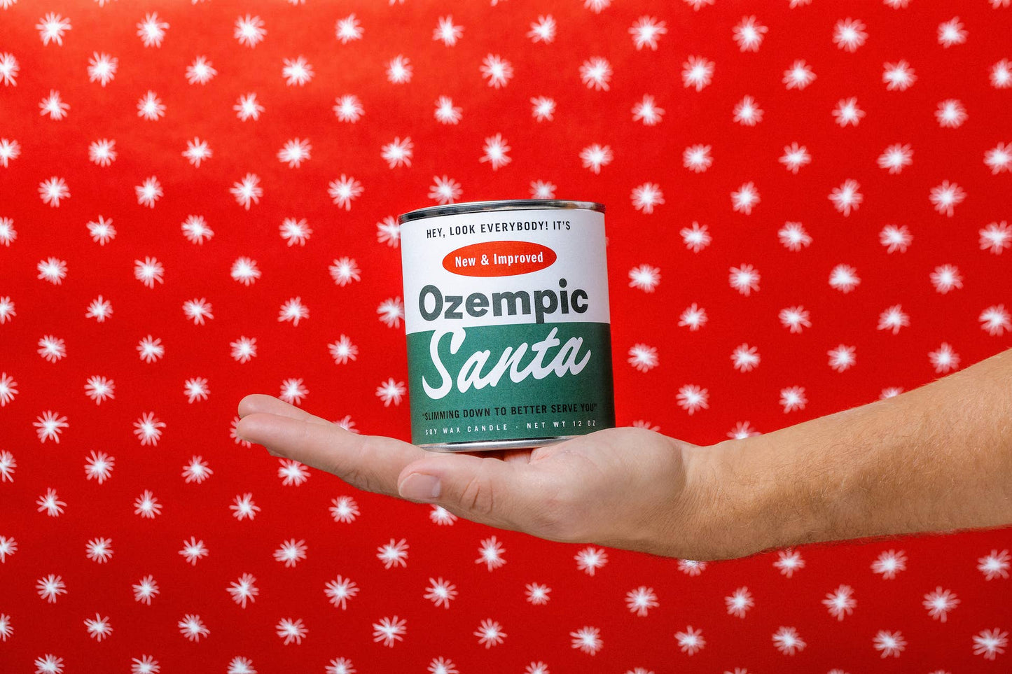 Ozempic Santa Holiday Paint Can | Funny Christmas Candle