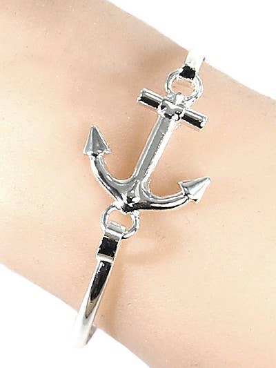 Silver Anchor Casting Brass Bangle Metal Bracelet