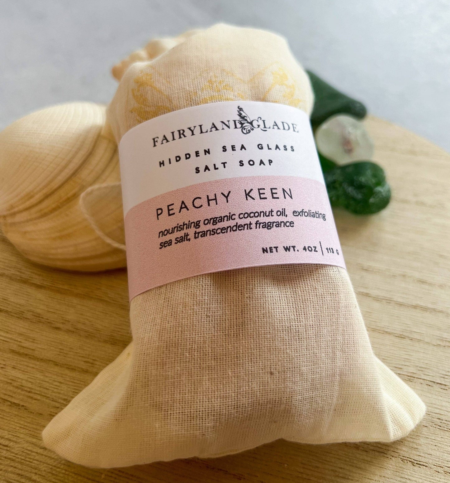 Peachy Keen Hidden Sea Glass Sea Salt Soap