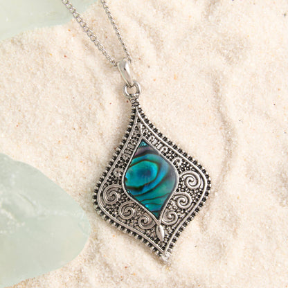 Abalone Shell Pendant Necklace Beach Jewelry