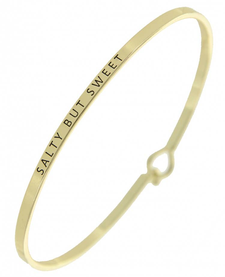 SALTY BUT SWEET 3mm Message Brass Bangle