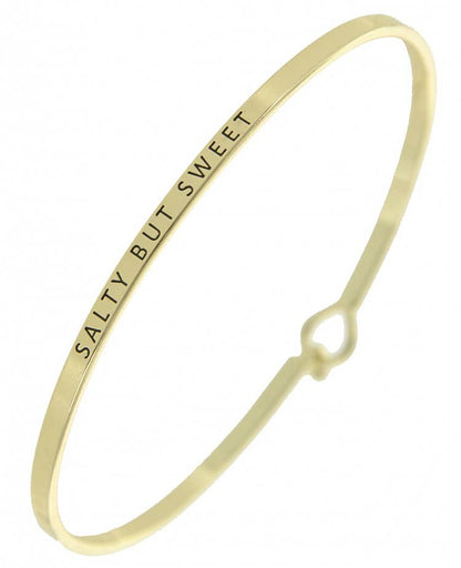 SALTY BUT SWEET 3mm Message Brass Bangle