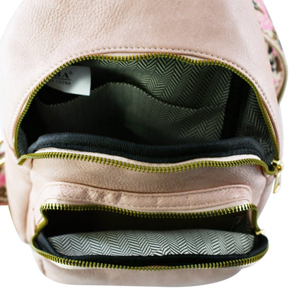 Zipper Crossbody Bag with Boho Strap