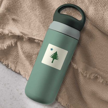 Maine State Flag Pine Tree & Star Mini Vinyl Sticker