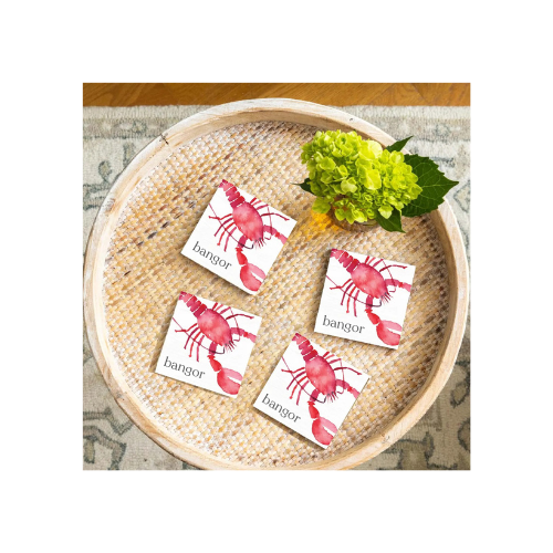 Bangor Watercolor Lobster Coaster Set