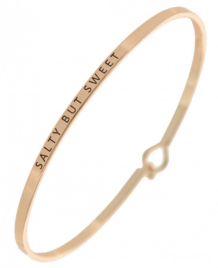 SALTY BUT SWEET 3mm Message Brass Bangle