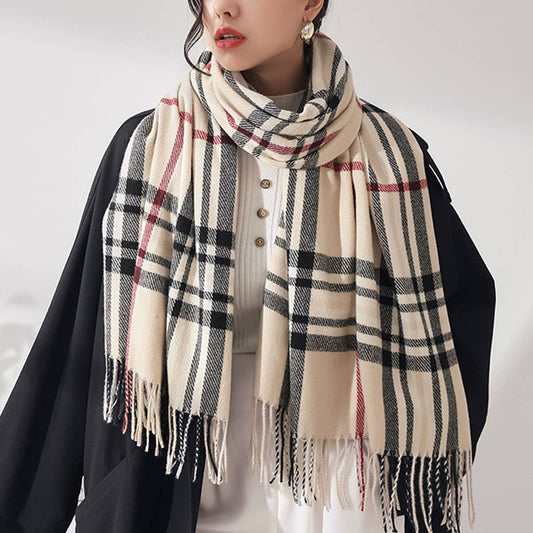 Plaid Cashmere Feel Scarf