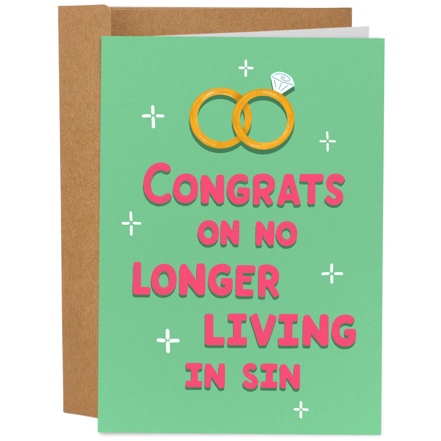 No Longer Living In Sin - Funny Wedding Card
