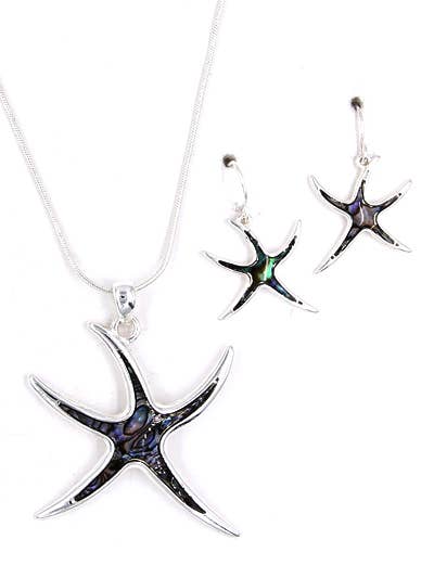 Starfish Abalone Necklace  Set
