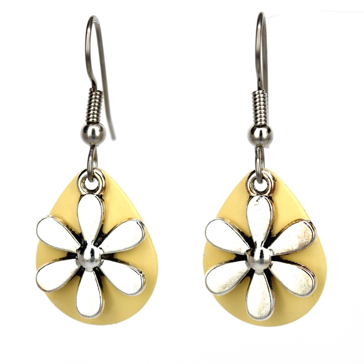 Yellow Flower Earrings Handmade Nature Jewelry Maine Jewelry