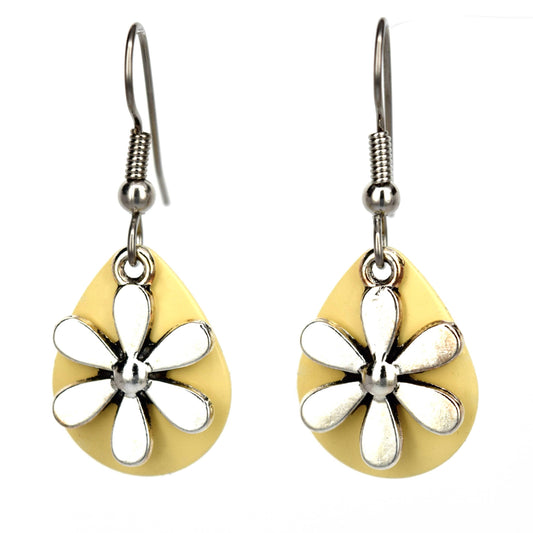 Yellow Flower Earrings Handmade Nature Jewelry Maine Jewelry