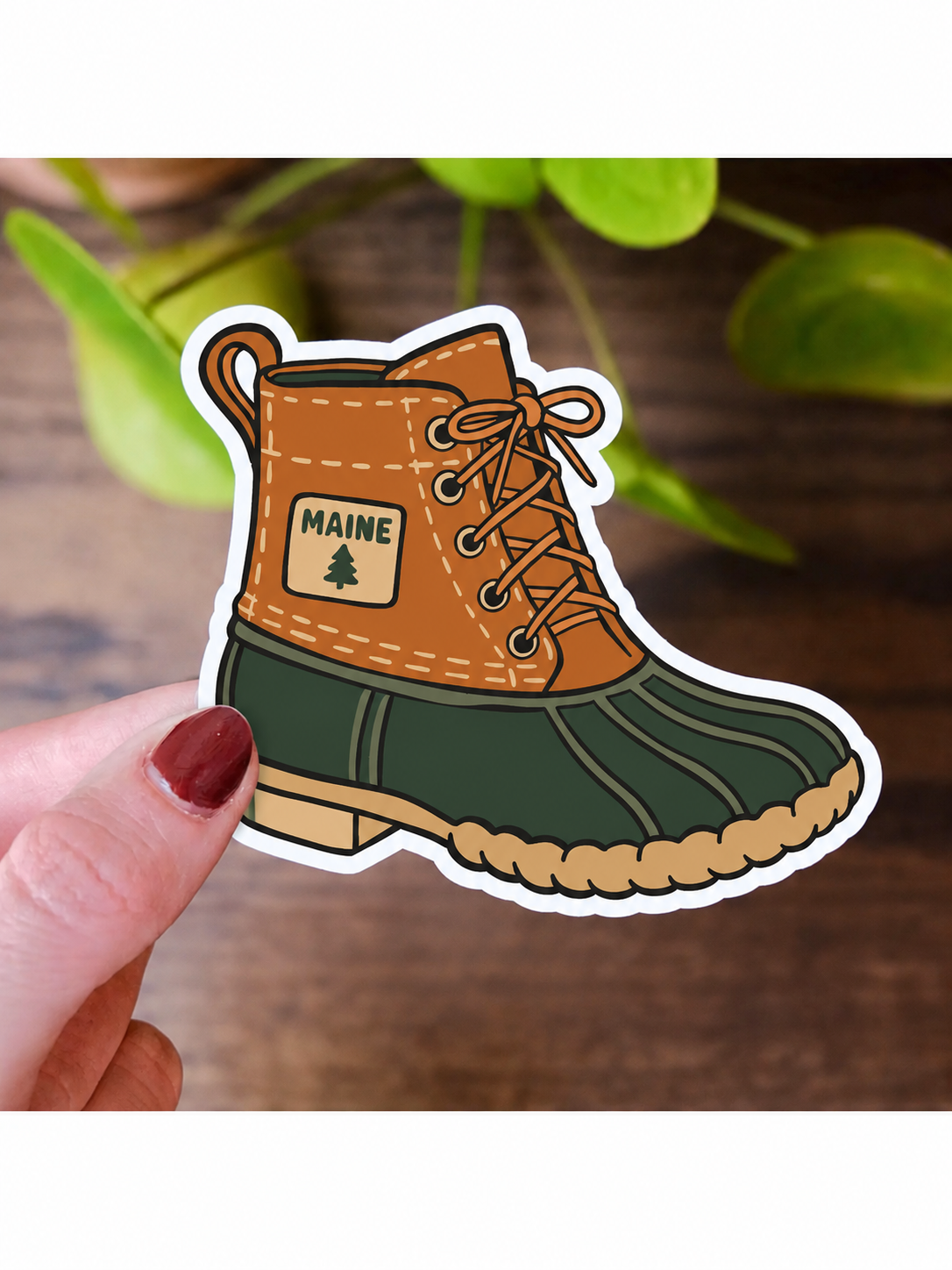 Maine Outdoor Boot Sticker | Coastal Hiking Boot Waterproof 