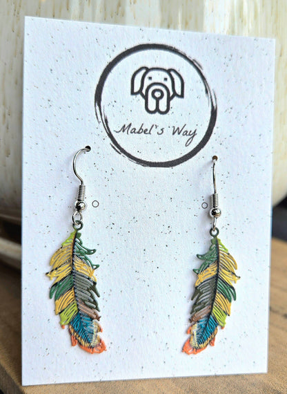 Colorful Peacock Feather Earrings