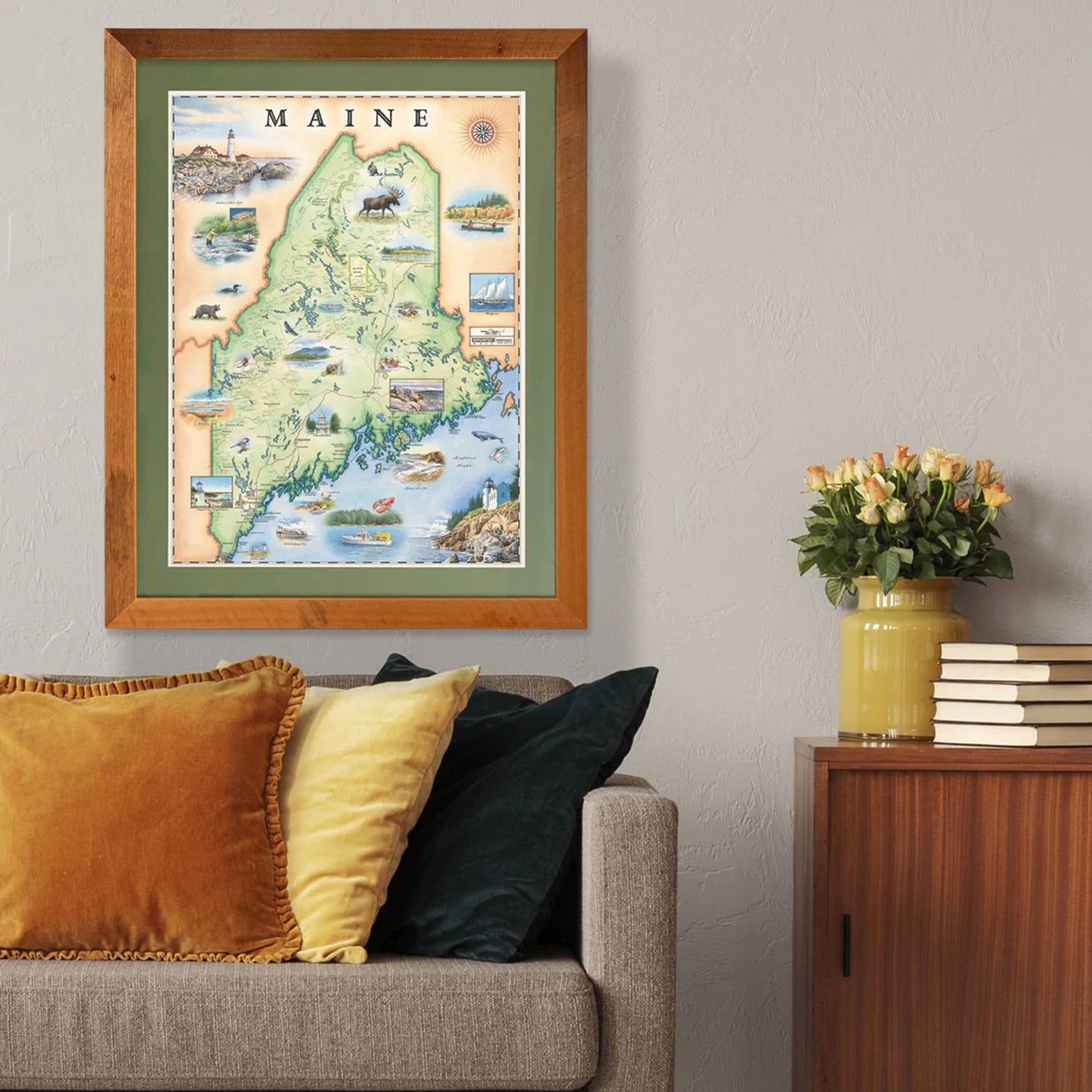 Maine State Hand-Drawn Map