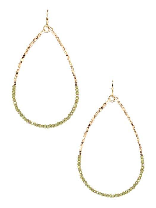 Two Tone Beaded Tear Drop Earrings