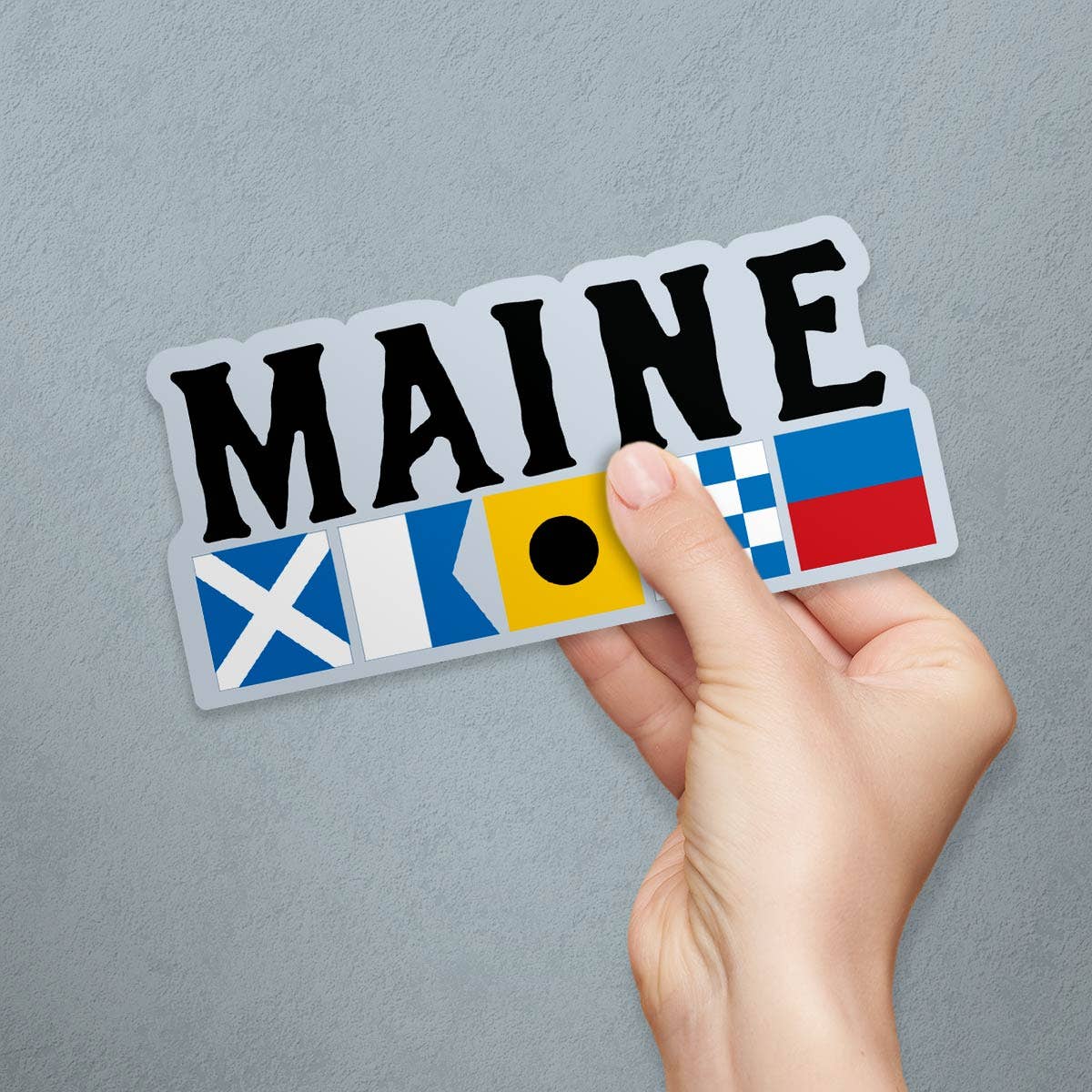 Maine Nautical Flags Large Vinyl Bumper Sticker
