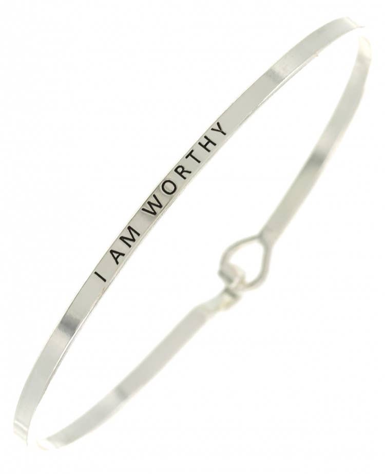 I AM WORTHY_3mm Inspired Message Bangle