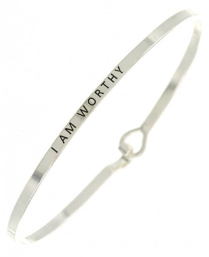 I AM WORTHY_3mm Inspired Message Bangle