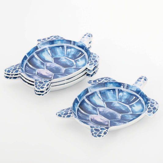 Indigo 7 1/2" Sea Turtle Melamine  Plate