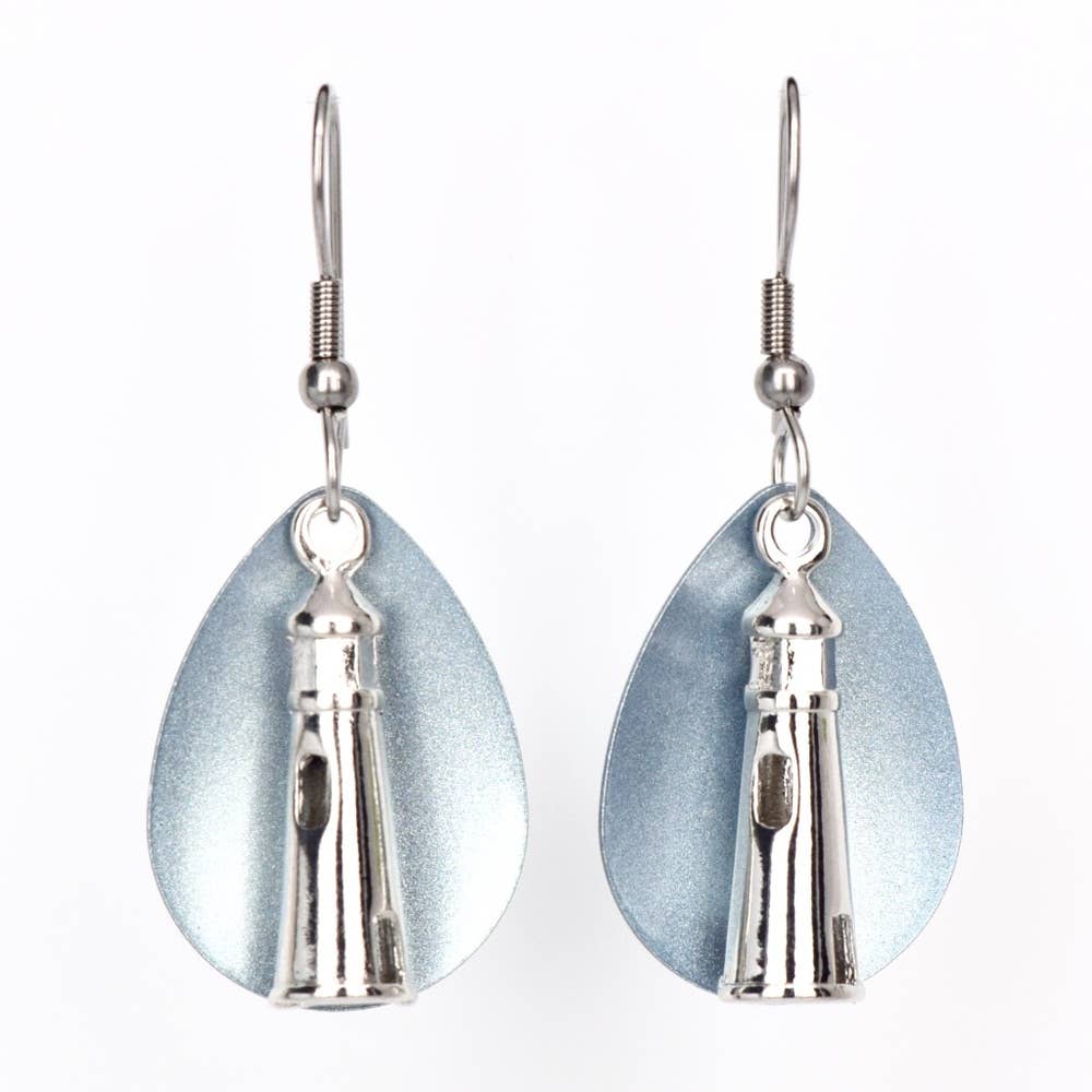 Light Blue  Lighthouse Earrings
