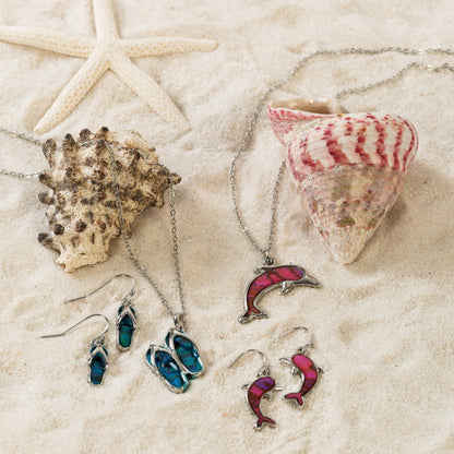 Abalone Dolphin Earrings Beach Jewelry