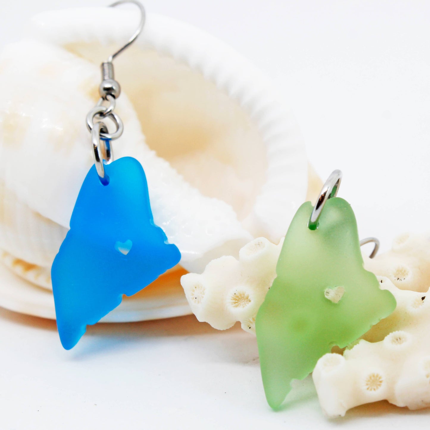 Maine Sea Glass Charm Earrings