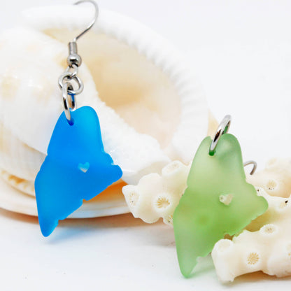 Maine Sea Glass Charm Earrings