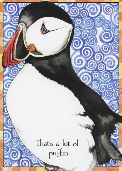 Candle Puffin Birthday Card