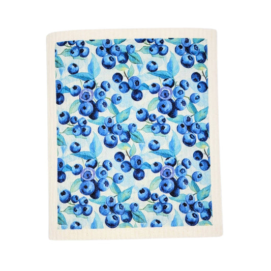 Summer Blueberry Picking Swedish Dishcloth - Home Decor