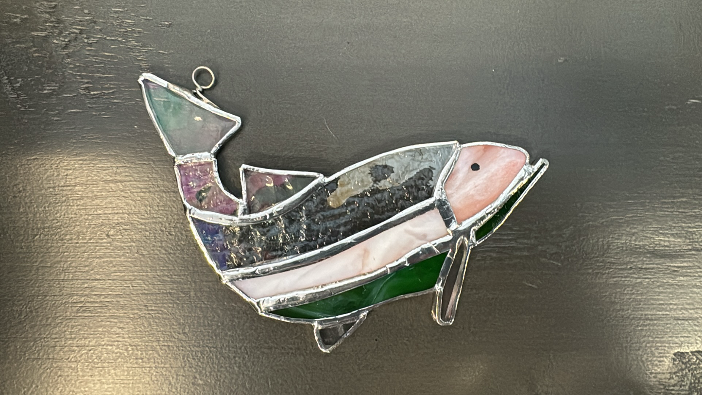 Cliff Stained Glass Salmon